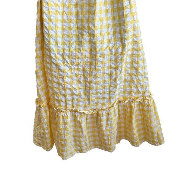 Lisa Marie Fernandez Target Yellow Gingham midi cottage Dress size L - Picture 7 of 14
